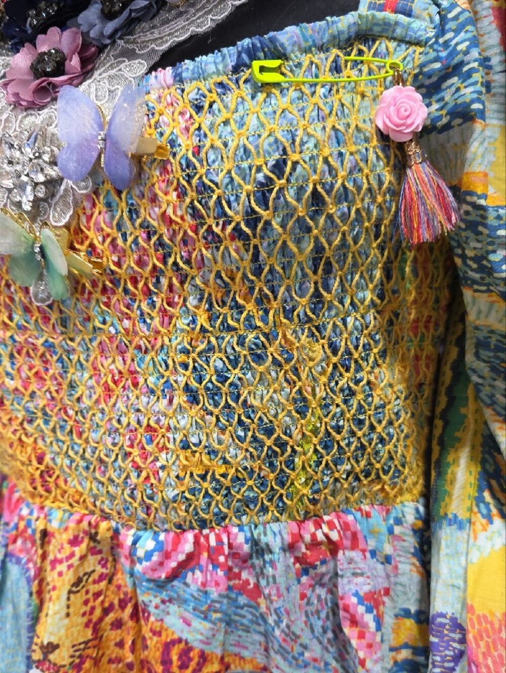 FARM Rio Multicolor Floral & Geometric Midi Dress - Picture 6 of 12